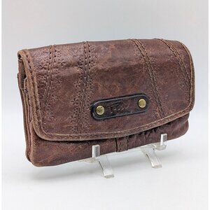 Vintage Fossil Genuine Leather Wallet Brown Distressed Card/ID Holder Coin Purse